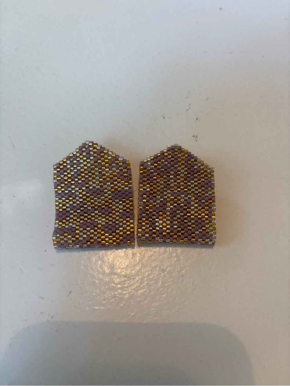 Noonday Collection Mystico Gold and Lavender Beaded Earrings